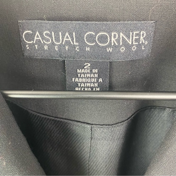 Casual Corner Classic Wool Stretch Single Breasted Blazer Black Size 2 - Picture 5 of 9